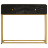 Table console noir 90x30x76 cm bois massif de manguier et fer