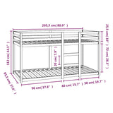 Bunk bed without mattress 90x200 cm solid pine wood