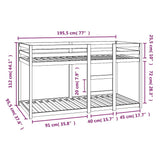 Lit superposé sans matelas 90x190 cm bois de pin massif