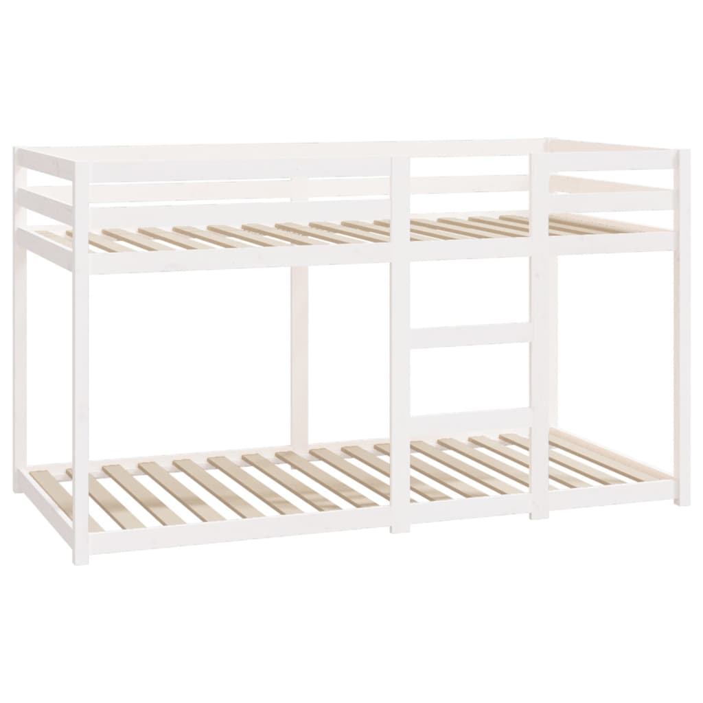 Lit superposé sans matelas blanc 90x190 cm bois de pin massif