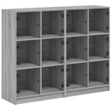 Bookcase with doors sonoma gray 136x37x109 cm