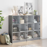 Bookcase with doors sonoma gray 136x37x109 cm