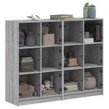 Bookcase with doors sonoma gray 136x37x109 cm