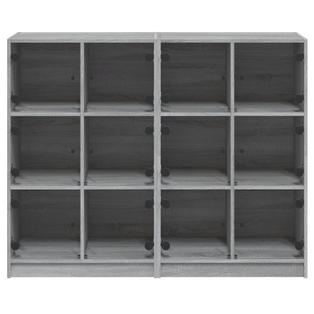 Bookcase with doors sonoma gray 136x37x109 cm