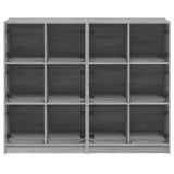 Bookcase with doors sonoma gray 136x37x109 cm