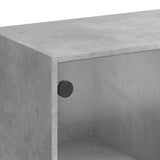 Bookcase with concrete gray doors 136x37x142 cm