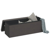 Banc de rangement pliable gris foncé faux lin