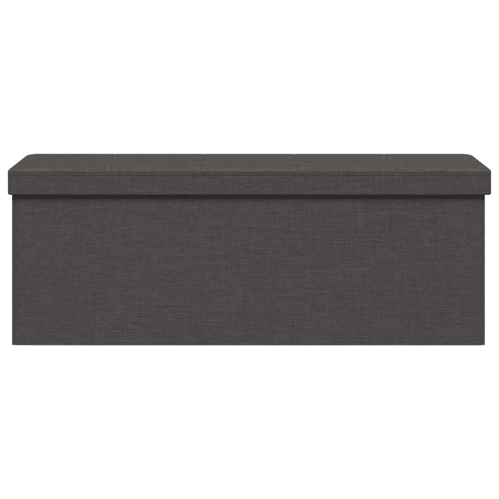 Banc de rangement pliable gris foncé faux lin