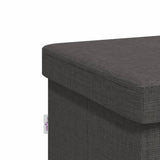 Banc de rangement pliable gris foncé faux lin