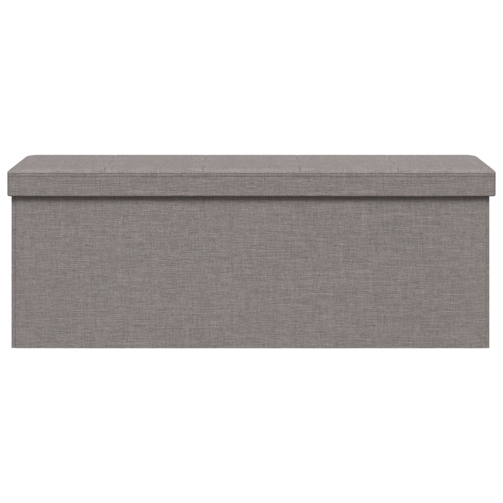 Banc de rangement pliable gris clair faux lin