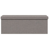 Banc de rangement pliable gris clair faux lin