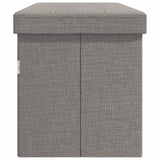 Banc de rangement pliable gris clair faux lin