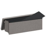 Banc de rangement pliable gris clair faux lin