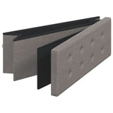 Banc de rangement pliable gris clair faux lin