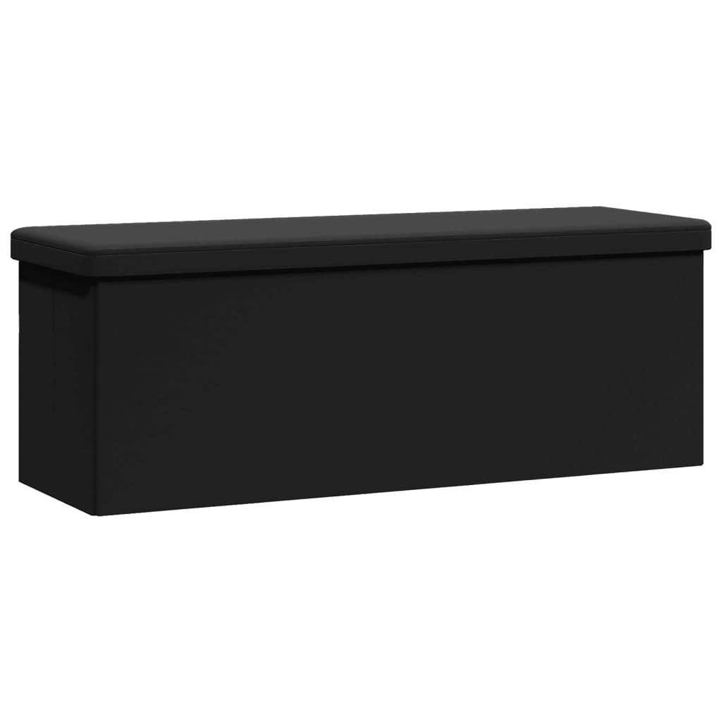 Banc de rangement pliable noir PVC