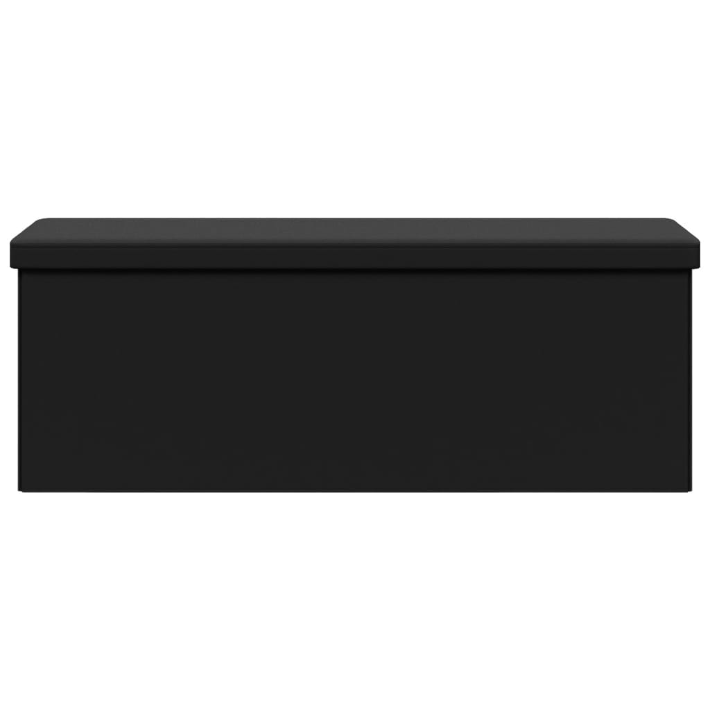 Banc de rangement pliable noir PVC