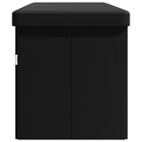 Banc de rangement pliable noir PVC