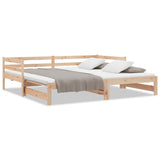 Day bed and trundle bed without mattress 90x190 cm solid wood