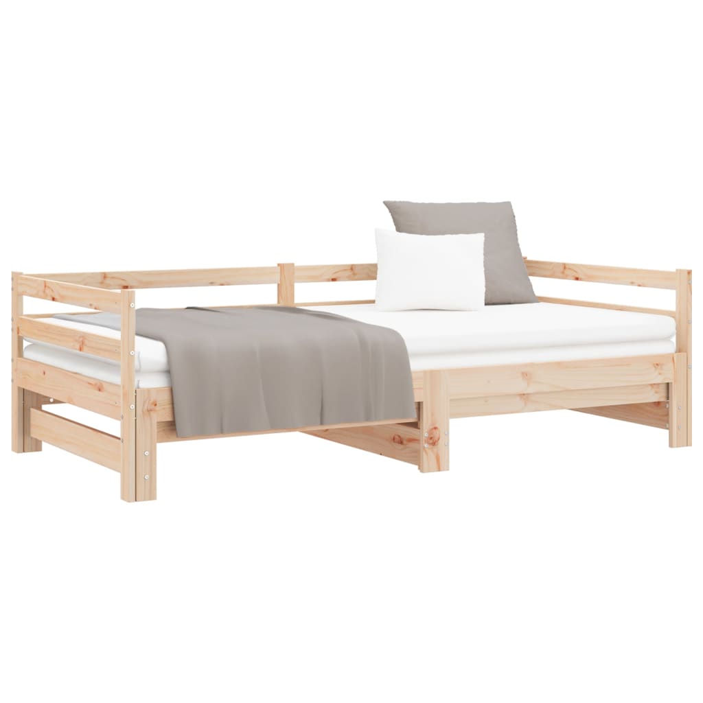 Day bed and trundle bed without mattress 90x190 cm solid wood