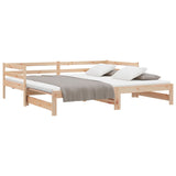 Day bed and trundle bed without mattress 90x190 cm solid wood