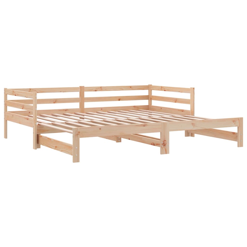 Day bed and trundle bed without mattress 90x190 cm solid wood