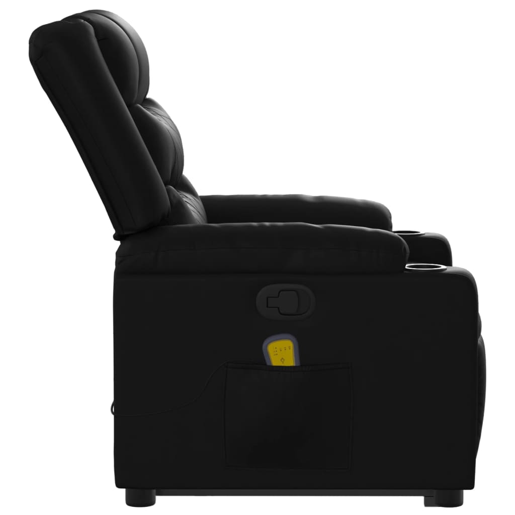 Fauteuil inclinable de massage Noir Similicuir