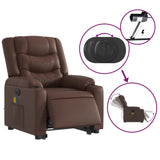 Fauteuil inclinable de massage électrique marron similicuir