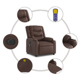 Fauteuil inclinable de massage électrique marron similicuir