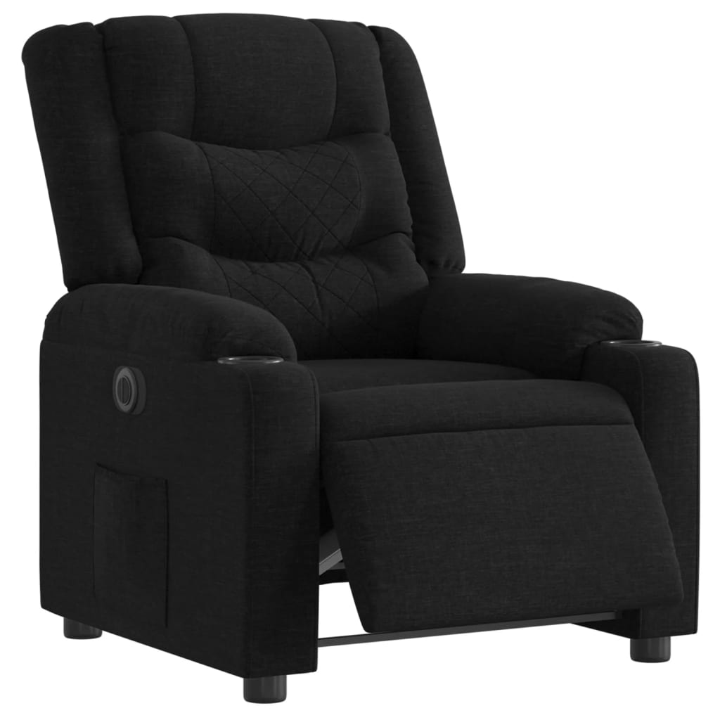 Fauteuil inclinable électrique Noir Tissu