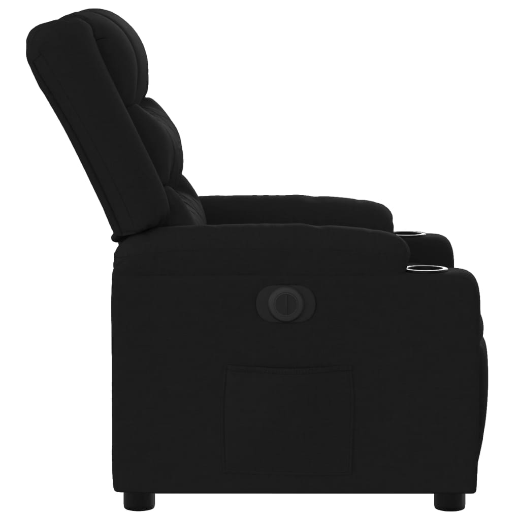 Fauteuil inclinable électrique Noir Tissu