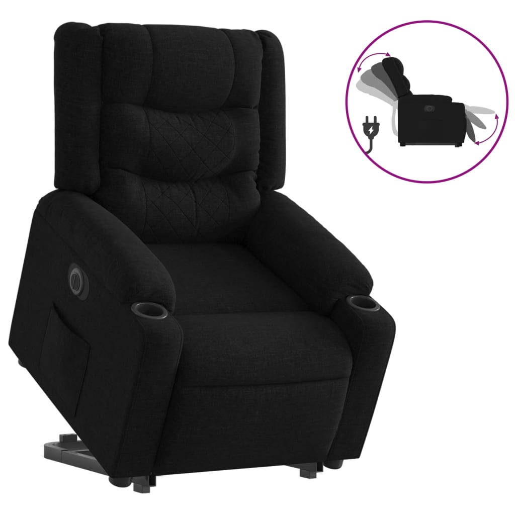 Fauteuil inclinable électrique noir tissu