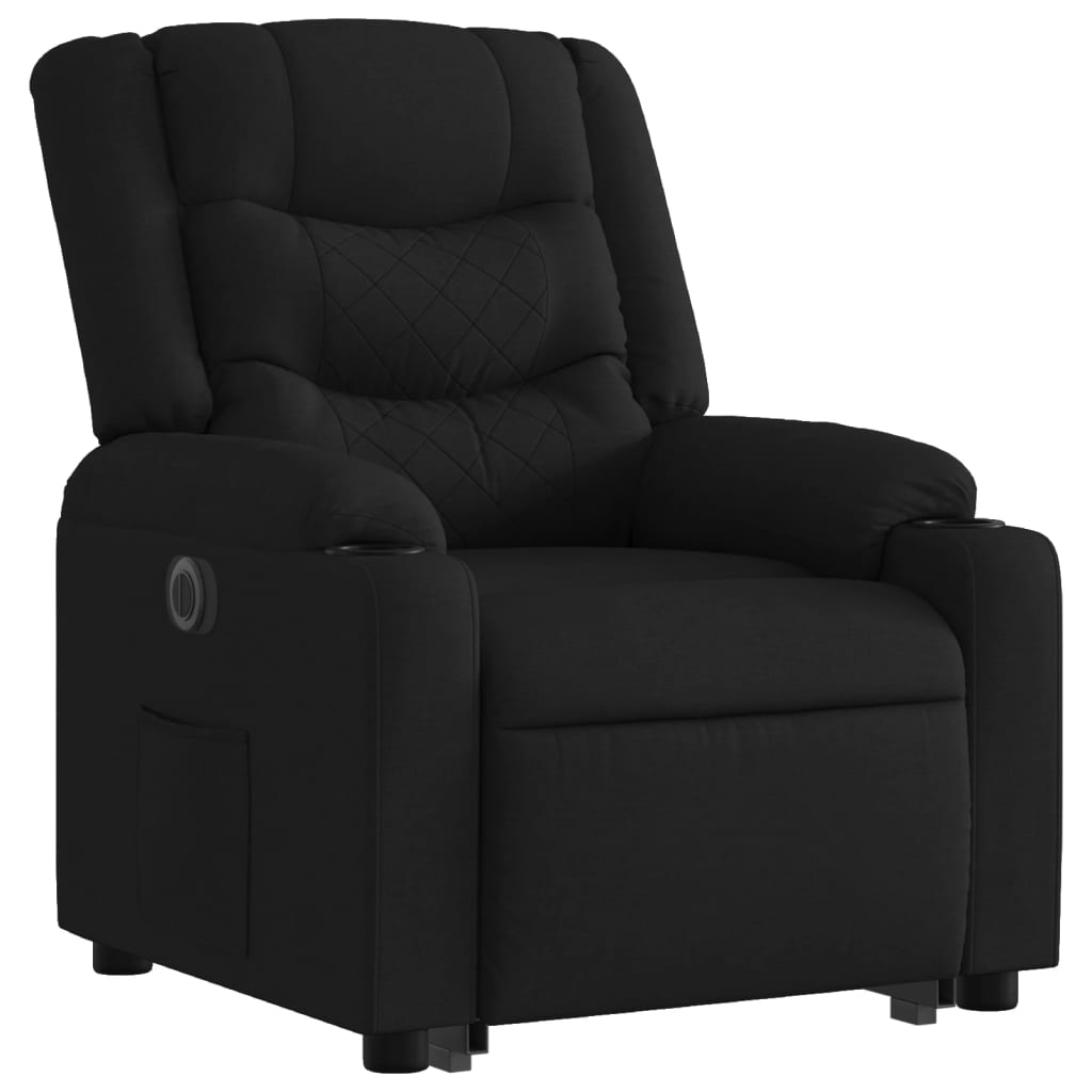 Fauteuil inclinable électrique noir tissu