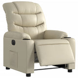 Fauteuil inclinable électrique Crème Similicuir