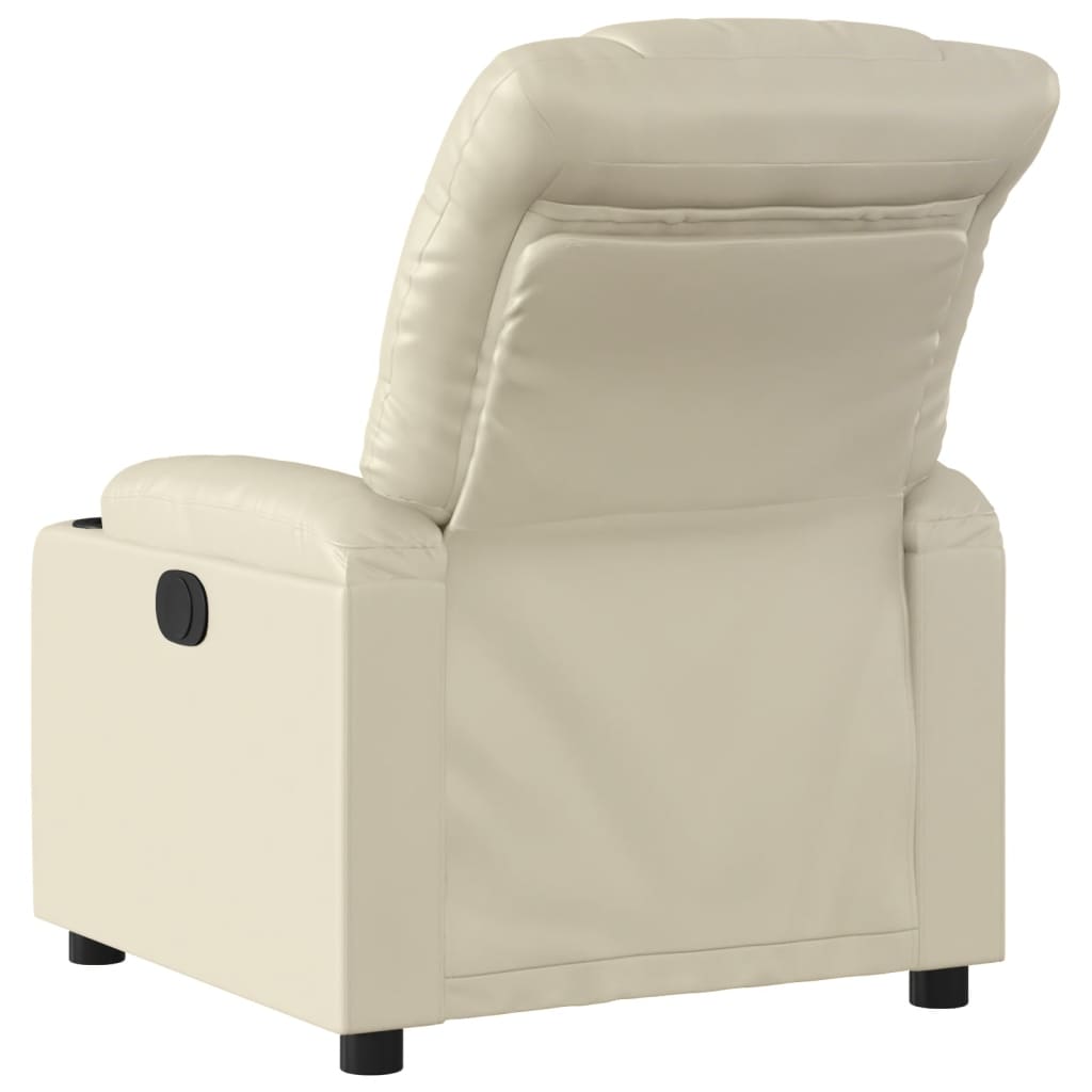 Fauteuil inclinable électrique Crème Similicuir