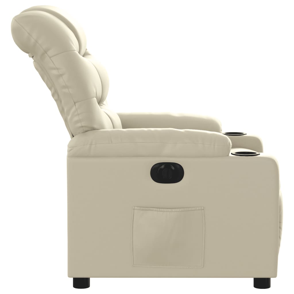 Fauteuil inclinable électrique Crème Similicuir