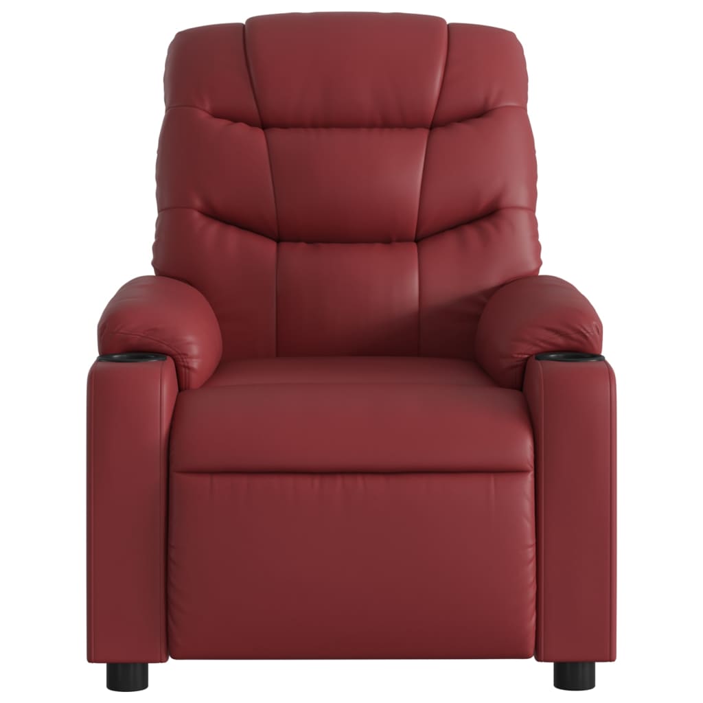 Fauteuil inclinable électrique Rouge bordeaux Similicuir