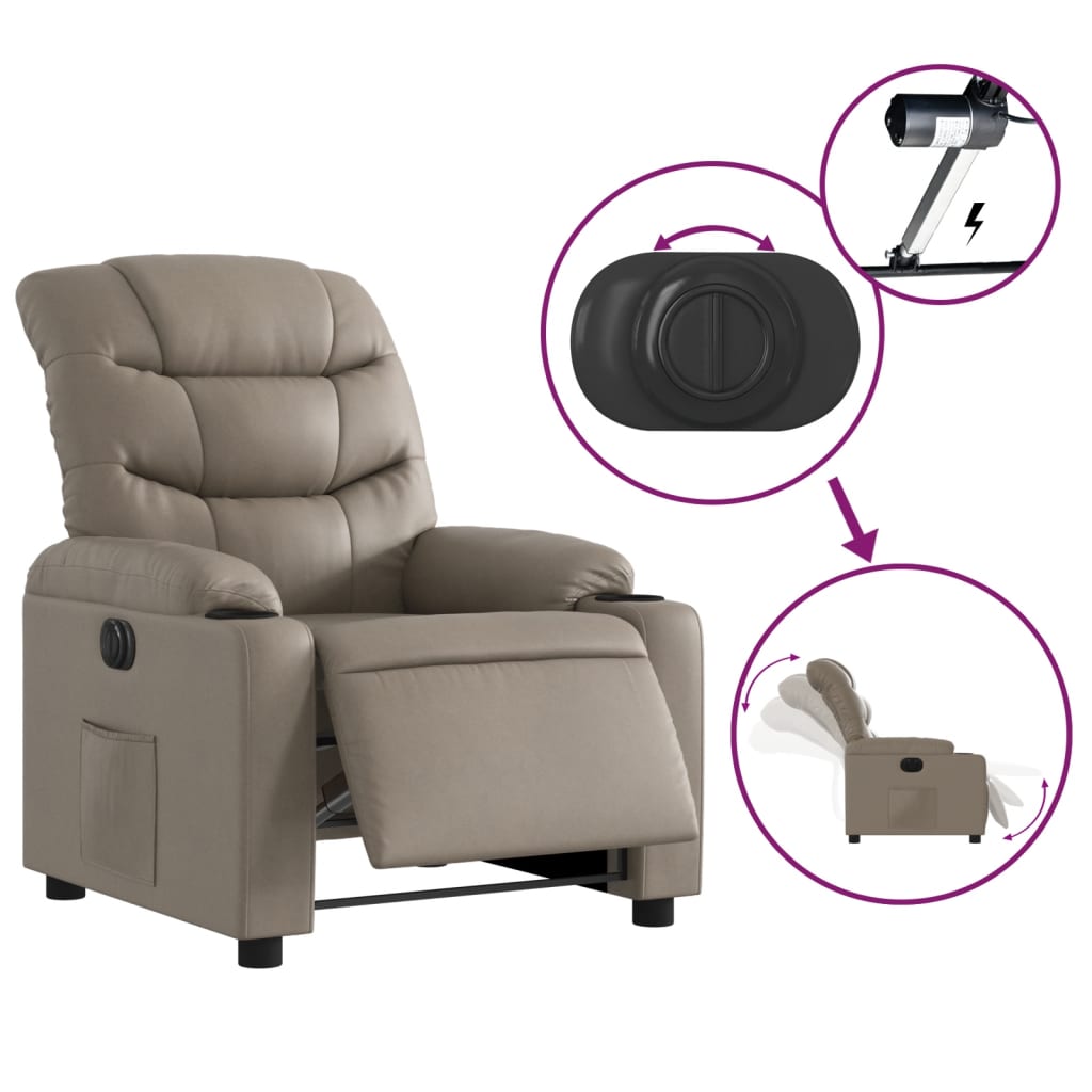 Fauteuil inclinable électrique Cappuccino Similicuir