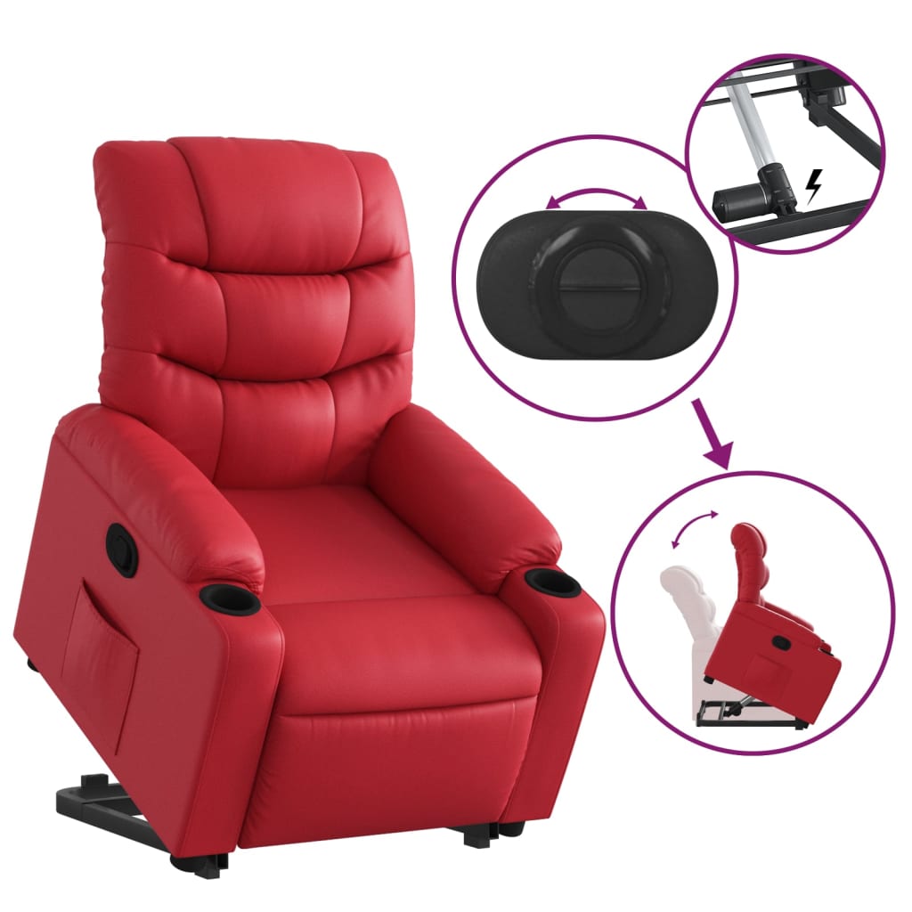 Fauteuil inclinable Rouge Similicuir