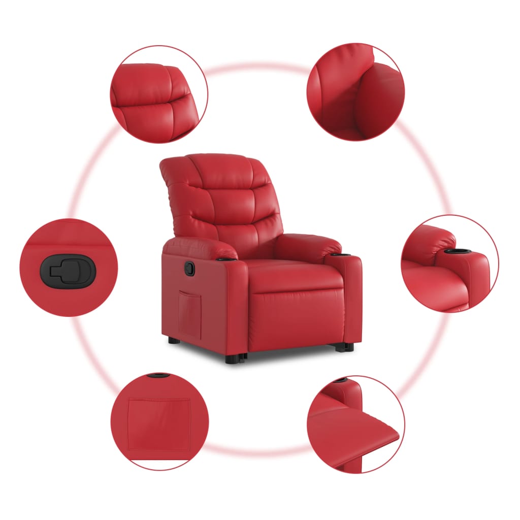 Fauteuil inclinable Rouge Similicuir