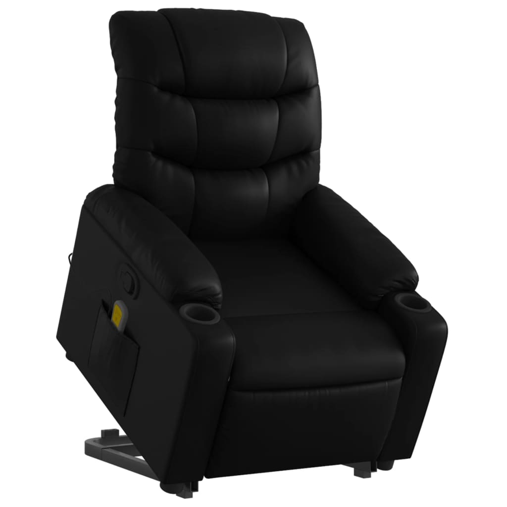 Fauteuil inclinable de massage Noir Similicuir