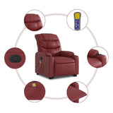 Fauteuil inclinable de massage Rouge bordeaux Similicuir