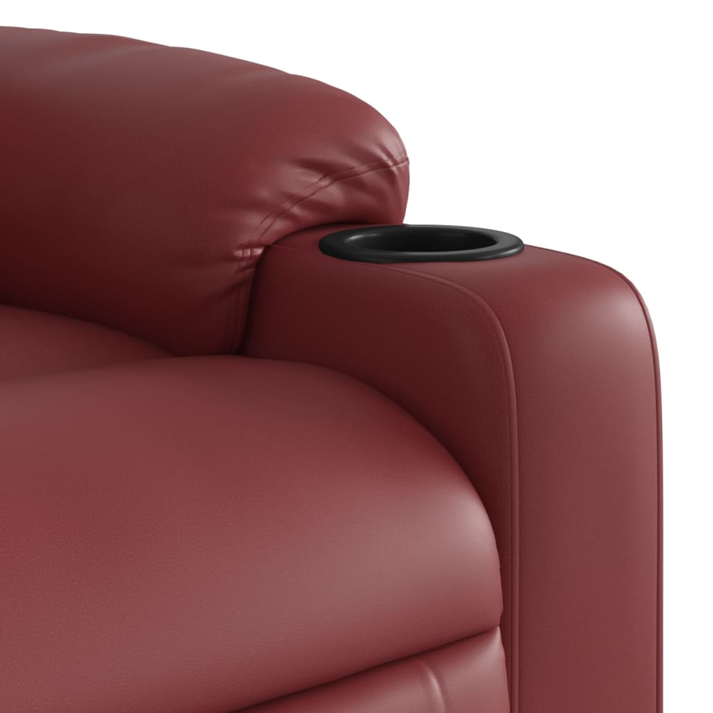 Fauteuil inclinable de massage Rouge bordeaux Similicuir