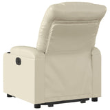 Fauteuil inclinable électrique crème similicuir