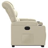 Fauteuil inclinable électrique crème similicuir