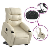 Fauteuil inclinable électrique crème similicuir