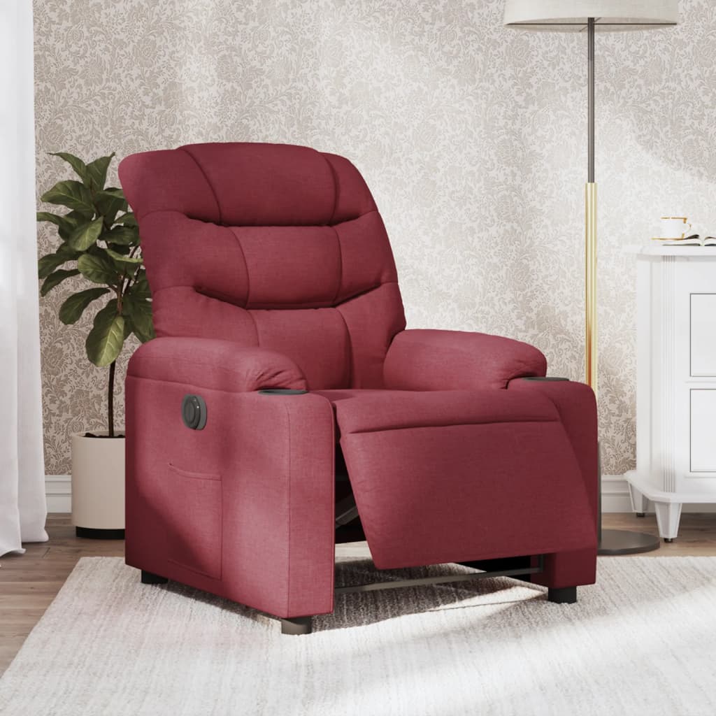 Fauteuil inclinable électrique Rouge bordeaux Tissu