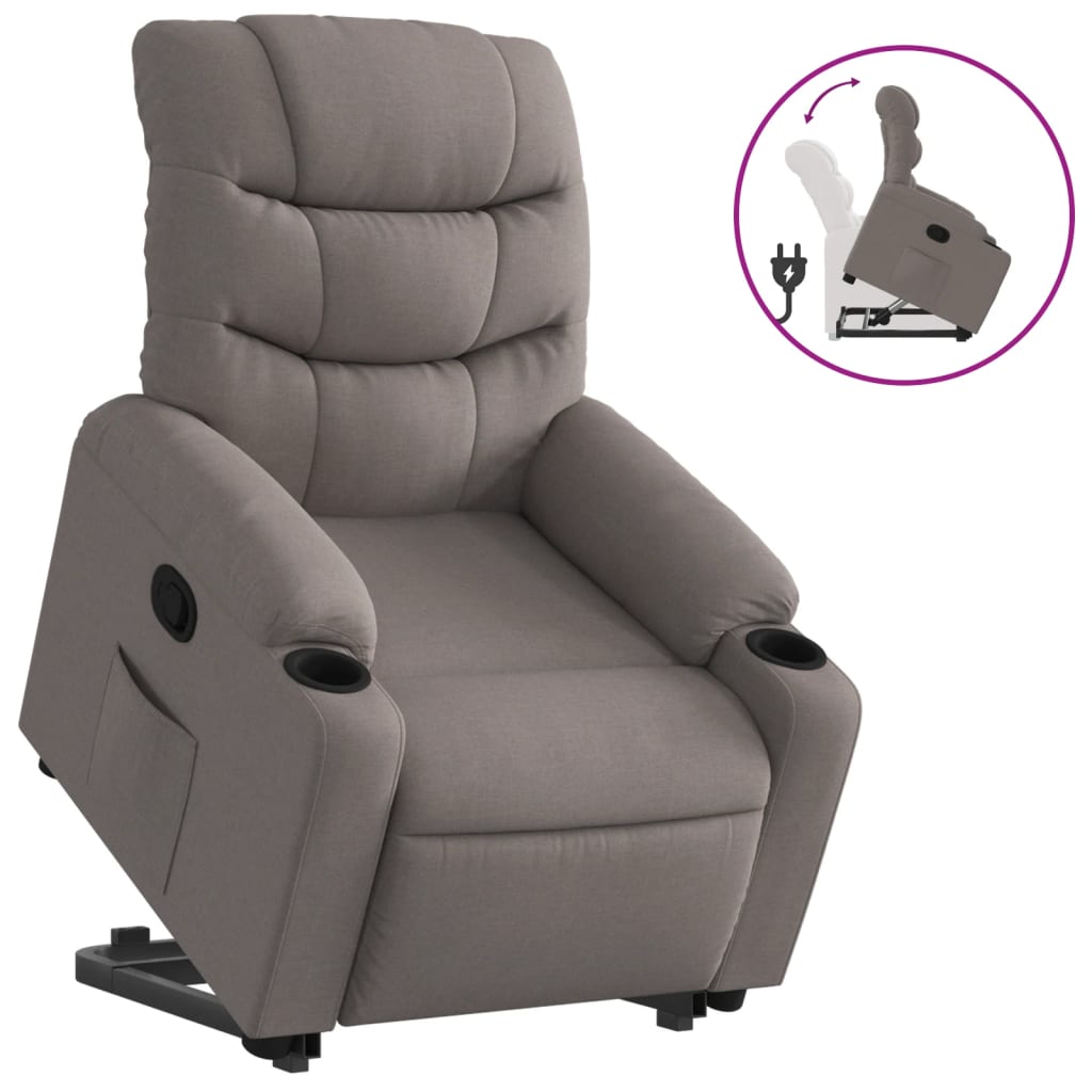 Fauteuil inclinable taupe tissu