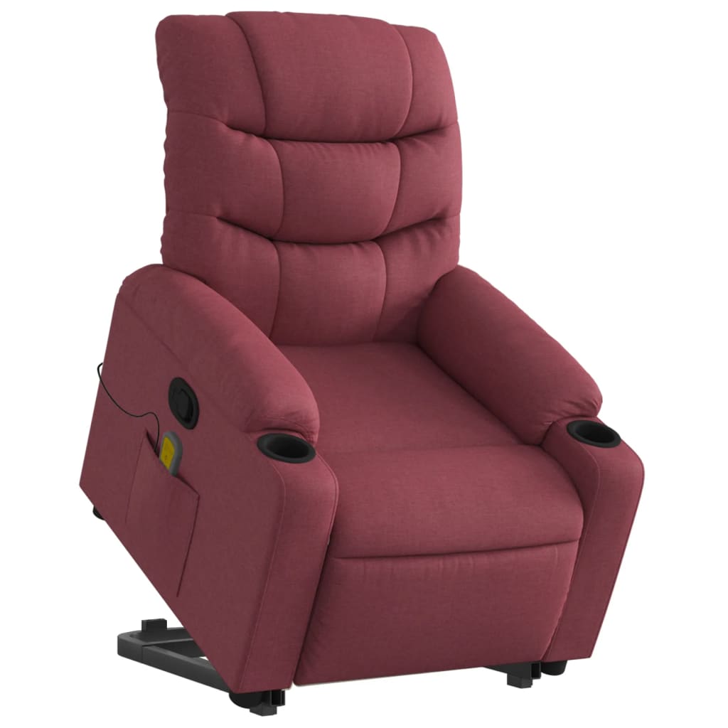 Fauteuil inclinable de massage Rouge bordeaux Tissu