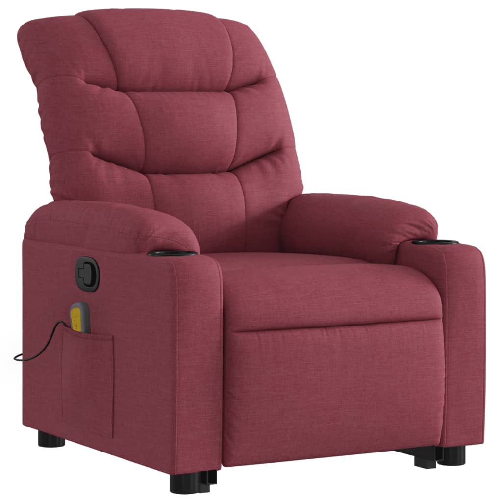 Fauteuil inclinable de massage Rouge bordeaux Tissu