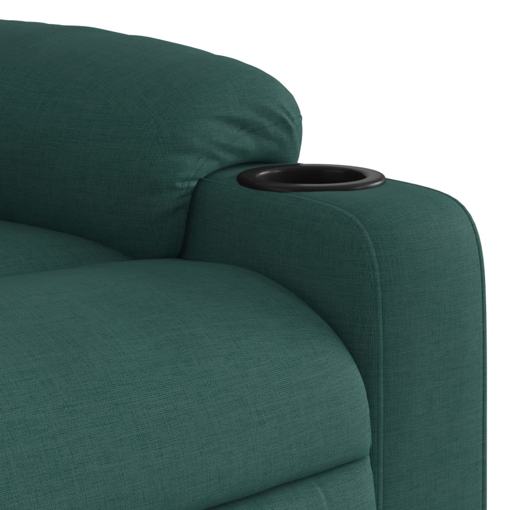 Fauteuil inclinable de massage Vert foncé Tissu